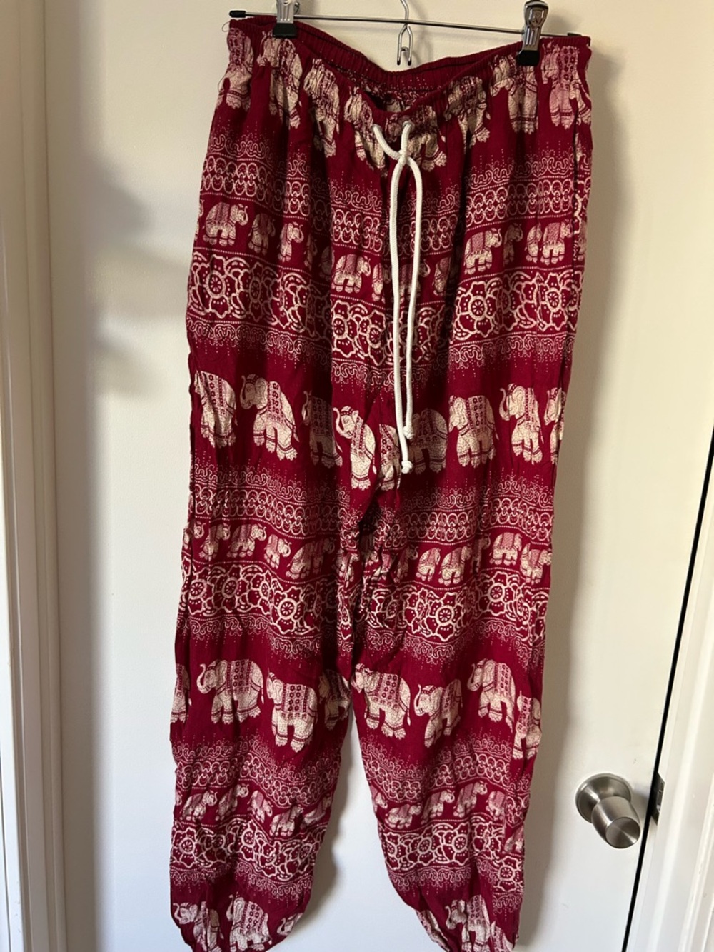 Boho Elephant pattern drawstring pants